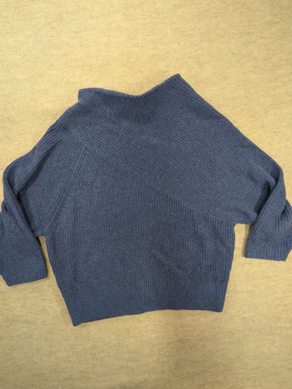 The Reset R Lable Cashmere & Wool Dolman Sleeve Mock Neck Cowl Ribbed Sweater M
